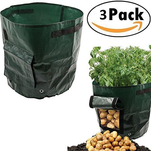 Plant Growing Bag,3-Pack, 50 L, 34 x 35cm, Grow Vegetables: Potato, Carrot, Tomato, &amp; Onion