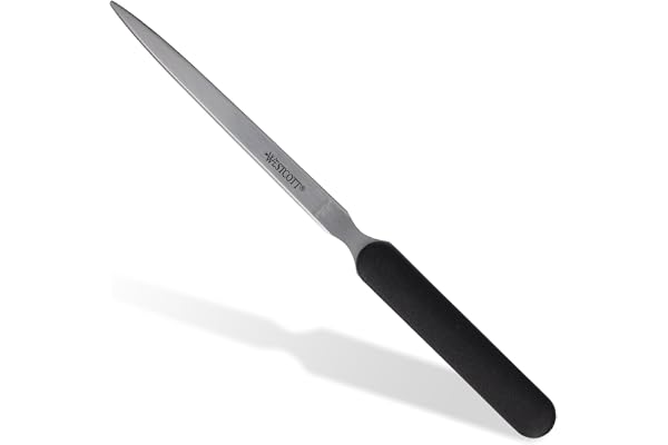 Westcott Coupe-papier avec manche en plastique | Coupe-papier haut de gamme avec lame en acier inoxydable | manche ergonomique en plastique noir | E-29692 00