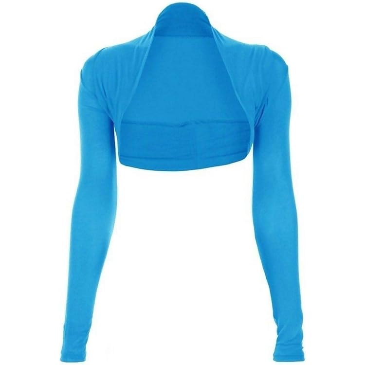 MINTLIMIT Korte cardigan voor dames, doorschijnend mesh bolero, open voorkant, gebreid vest, 3/4 mouwen, casual gebreid bolero, dun en elegant, W-wit., L