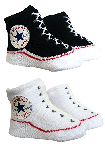 Converse Baby Booties Socks - Black / White