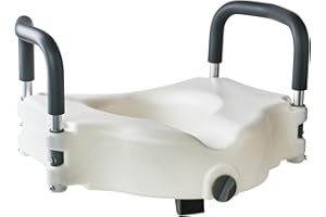 GOVITA - Rialzo WC con braccioli e Coperchio per Anziani e Disabili, Sollevatore WC per Bagno, Sedile Ergonomico, Facile da Pulire (S/N COPERCHIO - H.12cm)