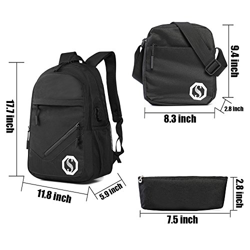 Jungen Schulrucksack Schulranzen Fluoreszierender Schulrucks  cke School bag for boys Laptop Rucksack   USB Kabel  Umh  ngetasche   Geldbeutel M  ppch