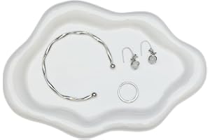 YoHyien Cloud Smyckesfat, Dekorativt Keramikskålfat, Skrivbordstablett för Kosmetika, Parfym, Smycken, Fat för Ring, Halsband, Armband, Presenter till Flicka, Kvinna, Mamma, Dotter