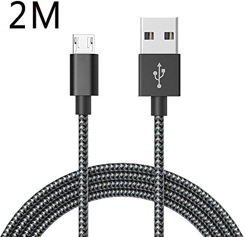 Micro USB Cables, EYESWORLD Ultra Durable High Speed Nylon Braided Sync and Charge Cables Sync and Charge for Android Smartphones Samsung, Nexus, LG, Sony, BlackBerry, HTC, Motorola, Nokia, Kindle, PS4 Controller (2M Black)