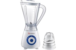 SQ Professional Blitz 600W Blender with 1.5L Plastic Measuring Jug & Grinder Blender for Milkshakes Smoothie Blender Juice Mixer, Ice Crush Function Jug 1.5L Capacity (Blue)