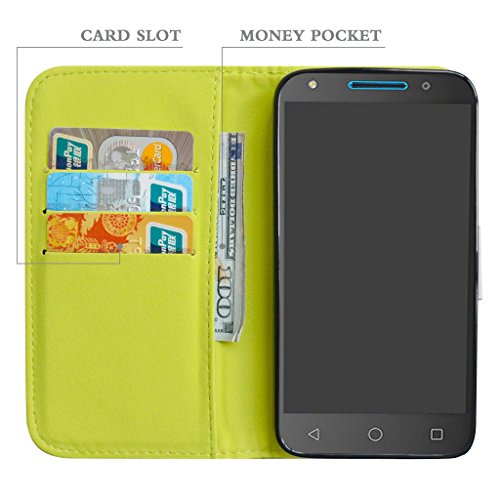 Wiko Harry Funda Mama Mouth PU Cuero Billetera Cartera Monedero Con Soporte Funda Caso Case para Wiko Harry Smartphone Negro