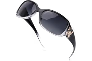 LVIOE Sonnenbrille Damen Groß Polarisiert Schwarz, 80er Klassisch Vintage Sonnenbrille für Frauen mit UV-Schutz