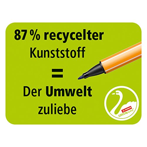 Stabilo Umweltfreundlicher Filzstift (Greenpoint, mit 6 verschiedenen Farben) 6er Pack - 5