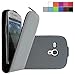 Produktbild COOVY® Cover für Samsung Galaxy S3 MINI GT-i8200 GT-i8190 GT-i8195 Slim Flip Case Tasche Etui inklusive gratis Displayschutzfolie | Farbe grau