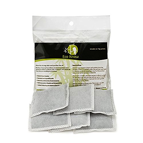 Natural Bamboo Charcoal Diaper Pail Deodorizers - Package of 6 Total