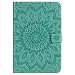 Produktbild iPad Mini 4 Hülle,Surakey iPad Mini 4 Smart Case Cover Leder Tasche Brieftasche Schutzhülle,Prägung Mandala Sonnenblume Malerei Muster PU Lederhülle Flip Wallet Case im Bookstyle Cover Hüllen Schale Stand Ständer Etui Karten Slot Smart Shell Cover Schutzhülle Etui Tasche für Apple iPad Mini 4, Grün