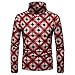 Produktbild JUTOO Herren Graffiti Print Rollkragenpullover Langarm Sweatshirt Tops Bluseherren Pullover Weiss(rot 2,X-Large)