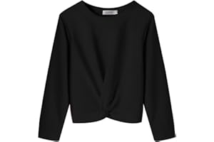 Arshiner Girl's Tie-dye Sweatshirt Casual Long Sleeve Top Twist Front Lightweight Sport Pullover Crop Sweatshirts for Girls