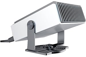 Skibiles Calefactor de Coche 12V 150W, 2 en 1 Calefactor de Coche y Ventilador de Refrigeración, Descongelador y Desempañador de Parabrisas Calentamiento Rápido con 360 ° Base Giratoria