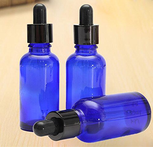 30 ml blau Glas ätherisches Öl Flaschen leer nachfüllbar Aromatherapie Eye Ear Dropper Flaschen mit Pipette Dropper 2 Stück - 4