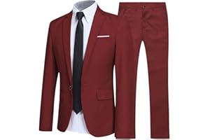 Allthemen Costume Homme Mariage Blazer Affaire Cérémonie Slim fit Veste et Pantalon Deux pièce