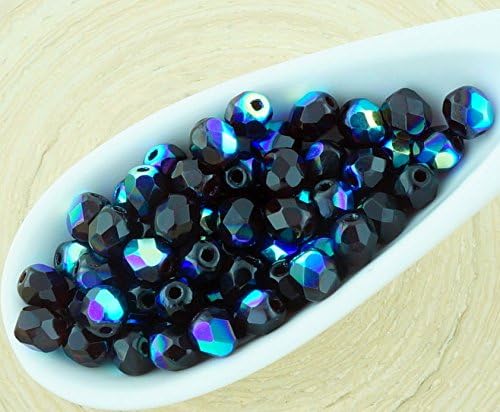 100pcs Crystal Garnet Red Clear Ab Half Round Faceted Fire Polished Small Spacer Czech Glass Beads 4mm