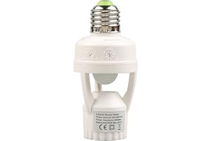 GREENSEN E27 Gniazdo światła z Czujnikiem Regulowany Czas Opóźnienia 6 M odległość Wykrywania IR Aktywowany Ruchem Adapter Uchwytu Lampy do Garażu w Piwnicy
