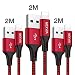 Produktbild Lightning Kabel iPhone Ladekabel [Apple MFi zertifiziert], NEXVIA 3 Pack 2M Nylon Lightning auf USB Kabel Schnelle Sync Datenkabel Ladegerät für Apple iPhone X 8/8 Plus 7/7 Plus 6S/6S Plus 6/6 Plus 5S 5C 5 SE, iPad Mini Air Pro,Rot