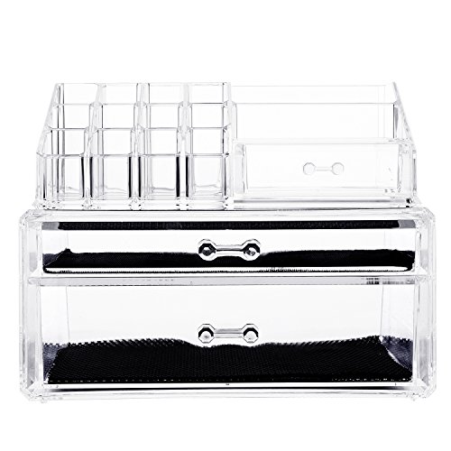 HBF klar Acryl Make Up Organizer Kosmetik Lippenstift-Halter Nail Aufbewahrung Blattohrringe Fall - 2