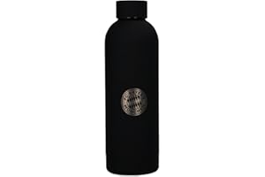 FC Bayern München I Botella de acero inoxidable I Botella I 0,5 l I Negro I Kindergarten I Escuela I Fútbol