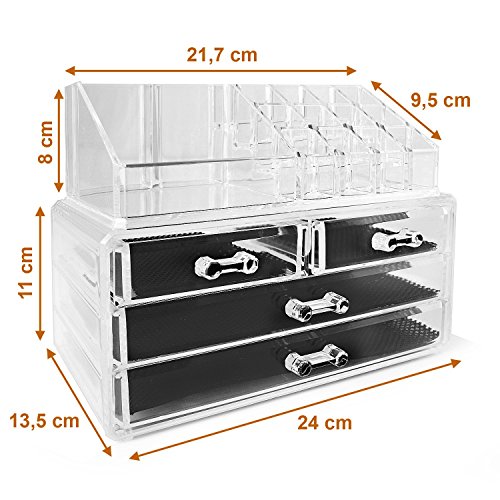 Nean Acryl Schmuckkasten Schatulle „Multi-Storage“ mit Schubladen und Organizer - 6