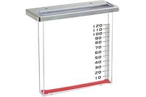 Nature Medidor de Lluvia Colgante, medidor de precipitación, medidor de Lluvia, estación meteorológica, jardín, balcón, terraza, Gris, PS 21,5 x 9 x 20 cm