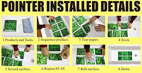 LXPAGTZ 3D kreative Bad dauerhaft schmutzabweisend Hochtemperatur einfügen Persönlichkeit Badezimmer wasserdichtes HD selbstklebende Badewanne Anti-Rutsch-Sticker Blatt Größe 130 * 130 mm (5.11 * 5,11 Zoll) 6er Set #011 - 3