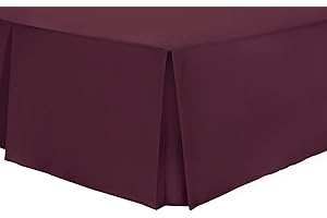 Nimsay Home Luxury Plain Dyed Polycotton Box Pleated Platform Base Valance Sheet Extra Soft Hotel Quality With 40cm Skirt (King, Plum)