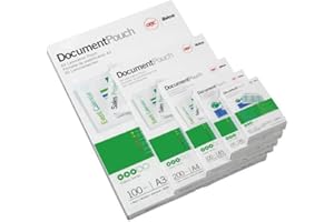 GBC Pouch Confezione da 100 Buste per Plastificazione a Caldo, con Finitura Lucida, in Formato A7, Spessore di 2 x 125 Micron, 80 x 111 x 2 mm, IB581076