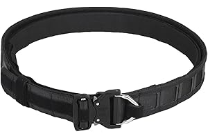 AMOC WOSPORT MOLLE Tactical Battle Belts, MOLLE Taktischer Gürtel mit Schnellverschluss-Metallschnalle, Schwarz, 107 x 4.6 x 1.2cm