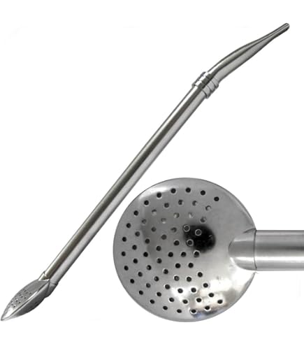 Bombilla Maté - Cucchiaio cannucce, cucchiai filtrati rimovibili cannuccia da bere, agitatore da cocktail riutilizzabile in cucchiaio per paglia in metallo per tè caffè Jingan