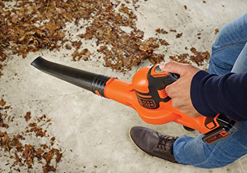 Black+Decker 18V Li-Ion Akku-Gartenbläser mit Akku und Ladegerät, 169km/h – 209km/h einstellbare Blasgeschwindigkeit, Power Command mit Boost-Knopf, GWC1820PC, schwarz orange - 6