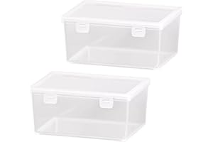 LdawyDE Karteikarten Box Groß, 2 Stück Karteikasten A6 Quer, 15,8 x 11,8 x 7,2 cm Karteikartenbox A6 mit Deckel, Vokabelbox für bis zu 500 Karten für Karteikasten, Lernkarten, Visitenkarten