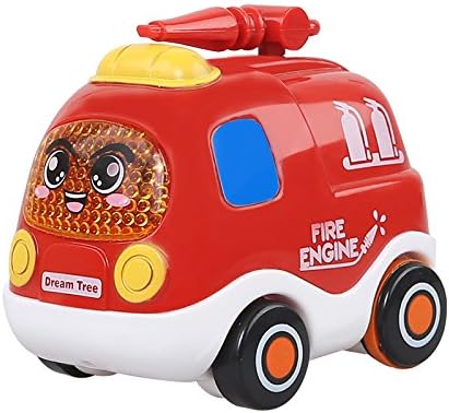 KAGADS Vehicles Toys, Assorted Rescue traffic Push and Go Mini Cartoon Toy Cars for 1-6Years Kids Toddlers Boys (Fire truck)
