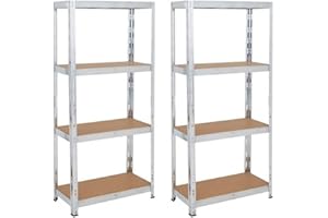 TAHA ® 2X (1500 x 750 x 300) mm heavy duty boltless metal steel shelving shelves storage unit Industrial easy to assemble (150X75X30cm) 175KG Per Shelf