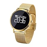 TPulling Mode Intelligente CV08 Uhr Wasserdichte Herzfrequenz Schrittzähler Smartwatch Armbanduhr Smart Watch Mehrere Fitness Bluetooth 4.0 Aktivität SmartBand für Android iOS 7.0 (Gold)