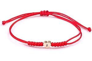 BEYEQCEZ Cuore Bracciali Rosso Donne,Bracciale iniziale, braccialetti Bracciale Anima Gemella per Madre Figlia Sorella Fidanzato Migliori Amiche Braccialetto Amicizia Regalo per San Valentino - lettera F