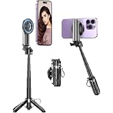 XO MagSafe ile uyumlu Bluetooth Selfie Stick Tripod &ndash; Manyetik Telefon Tutucu, 360&deg; D&ouml;ner Başlık, Tek Tuşla A&ccedil;ılır, 11.5-41cm
