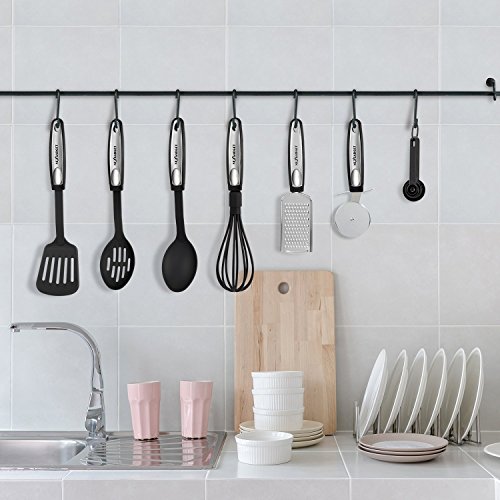 NexGadget Premium-25-Stücke Sets von Kochgeschirr mit Edelstahl und Nylon,Küchenhelfer-Set , Kochen Tools einschließlich Löffel, Turners, Tongs, Schneebesen , Dosenöffner, Schäler, Schaber, Messbecher und Löffel - 7