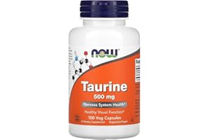 NOWFOODS Now Foods – Taurine | Amino Acid for Cardiovascular and Nervous System Support – 500mg, 100 Capsules