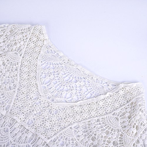 ASSKDAN Damen Boho Weben Einzigartig Bikini Cover Up Sommerkleid StrandKleid Lang – One Size - 4