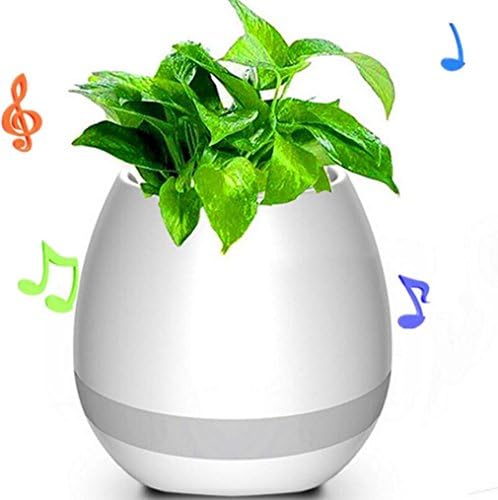Music pots Flower Pot Speaker Bluetooth Wireless Stereo Charge by USB Colourful Night Light Pots Touch Plant Piano Music Smart Music Plant Pot (Plant Not Included) , A