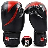 HOCHWERTIGE MATERIALIEN: Ausgestattet mit strapazierfähigem PU-Leder ausgezeichnetem Latex-Material, bieten wir nur die beste Qualität für Ihre Kinder - für maximale Boxkraft. Dank dem breiten Velcro Klettverschluss kein verrutschen der Handschuhe bei Schlägen gegen den Sandsack.
