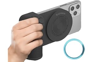 HAFOKO Magnetisch Smartphone CapGrip Kamera Handy Selfie Telefon Griff Handhaben Foto Telefon Halter mit Bluetooth Kabellos Fernbedienung Kompatibel für iPhone Alle Telefone Video Shooting Vlog