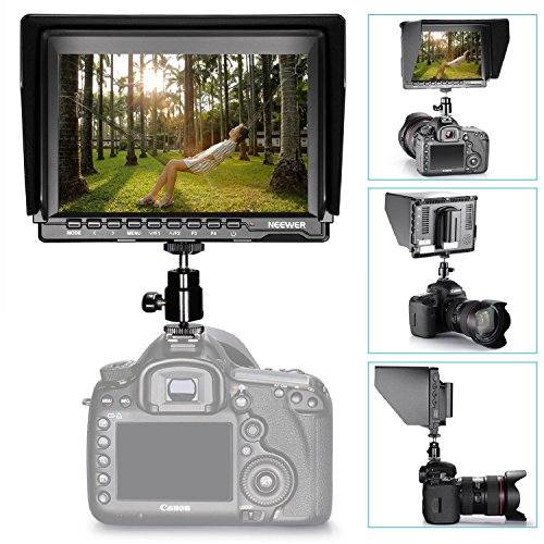 Neewer NW759 7pouces 1280x800 IPS Moniteur de Champ de Cam  ra    Ecran avec 1 C  ble HDMI Mini pour BMPCC  C  ble AV pour FPV  16 10 ou 4  3 Rapport d affichage R  glable pour Sony Canon Nikon Olympus  Alimentation et Batterie ne sont PAS inclus 