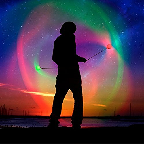 Kids LED Glow POI Set + Travel Bag! SOFT & SAFE Light Weight Multi Functioning Glow LED Poi Set (incl.Batteries)