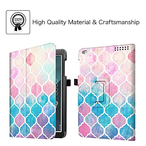 Fintie Huawei MediaPad T1 10 Hülle – Slim Fit Kunstleder (Folio) Schutzhülle Tasche Case Cover Standfunktion und Stylus-Halterung für Huawei MediaPad T1 10.0 LTE / WiFi (9,6 Zoll) Tablet-PC, Aquarell kariert - 4