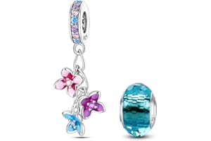 HappyStar abalorios para pulseras Plata de Ley 925 Animal Style Charm Collection de luciérnaga,Dijes con forma de trébol para mujer, compatible con Pandora europeos pulseras y collares