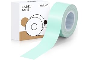 MakeID Cinta de Etiquetas Compatible con 16 mm x 4 m autoadhesiva Resistente al Calor de Color como reemplazo L1/Q1/E1 Azul verde